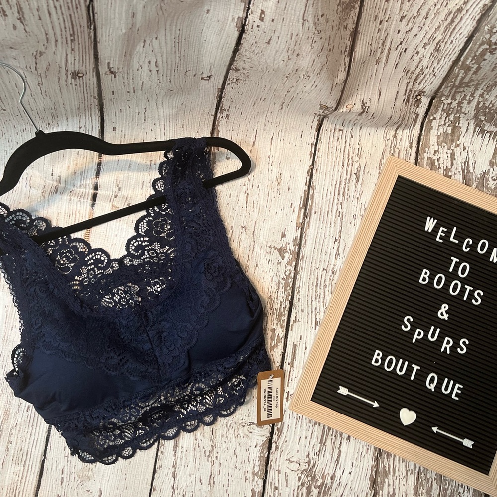 Lace Bralette in Navy Blue